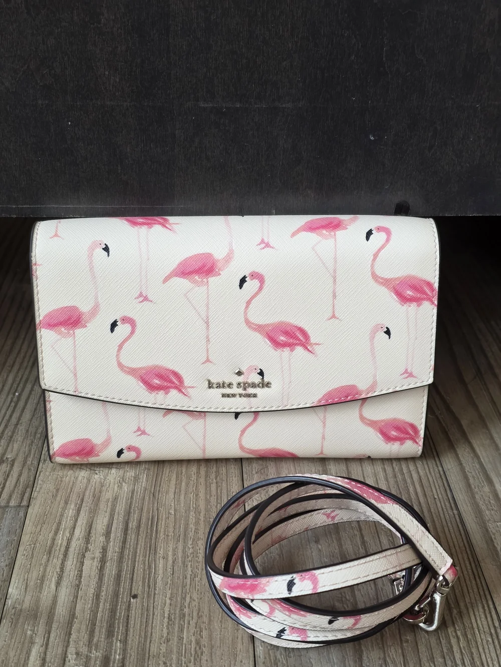 Kate Spade Laurel Way Festive Flamingos Winni Crossbody Bag